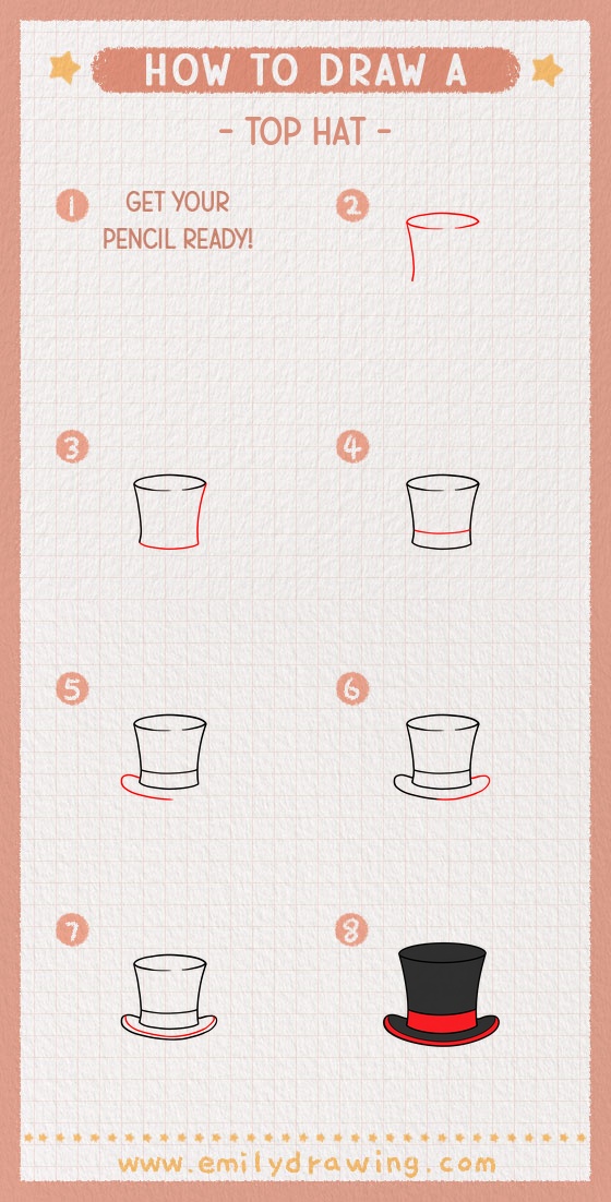 how to draw a top hat pinterest pin